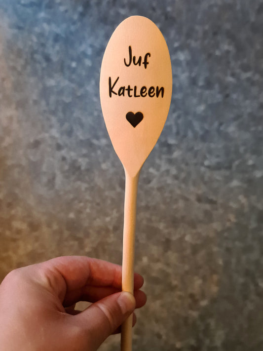 Gegraveerde houten lepel